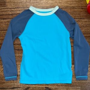 Old Navy boys rash guard size 3T- grey, teal and like green long sleeve